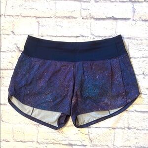Lululemon Speed Up Shorts Polar Lights Blue Purple Running 4 Inch Size 6 Tall